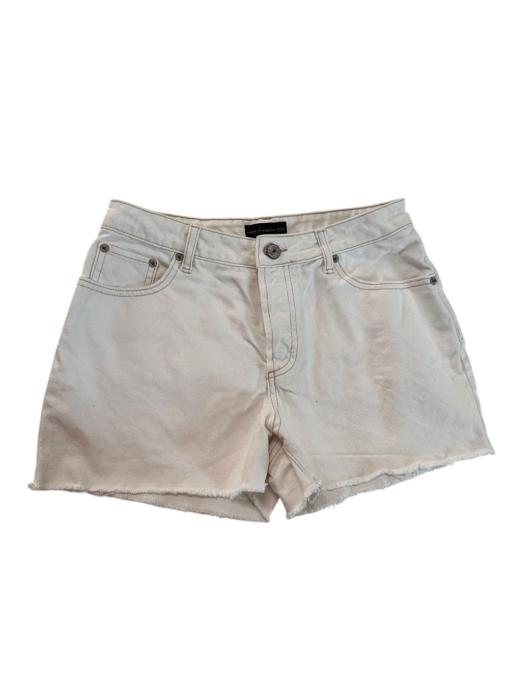 House of Harlow 1960 Cotton Button Fly Raw Hem Jean Shorts Denim Pants Sz 26